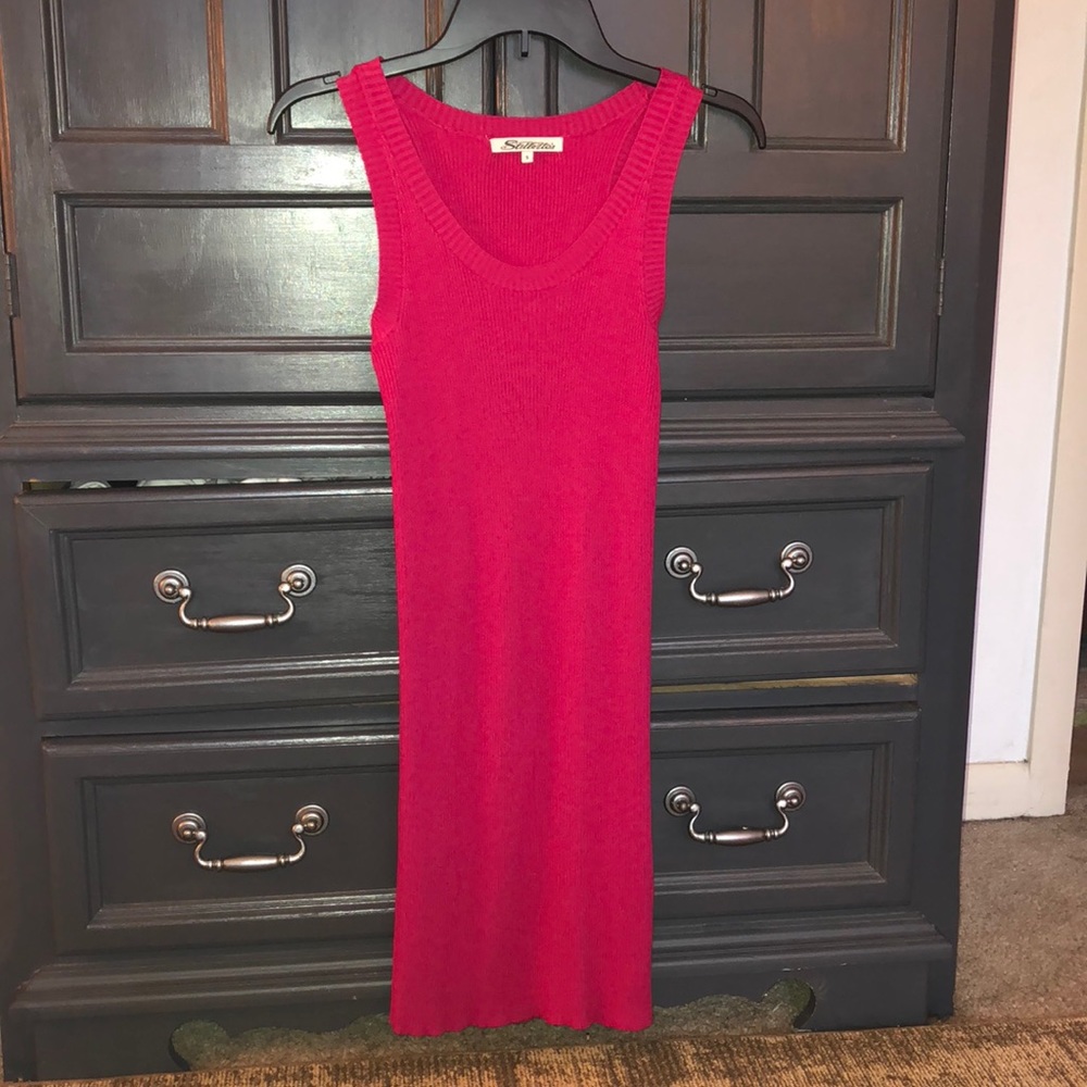Pink ribbed dress